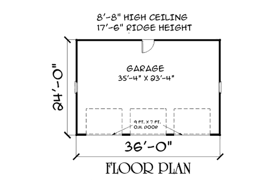 Floor Plan - Main Floor for Traditional House Plan #75-212, 0 bath