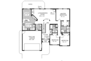 European Style House Plan - 3 Beds 2 Baths 1557 Sq/Ft Plan #18-188 