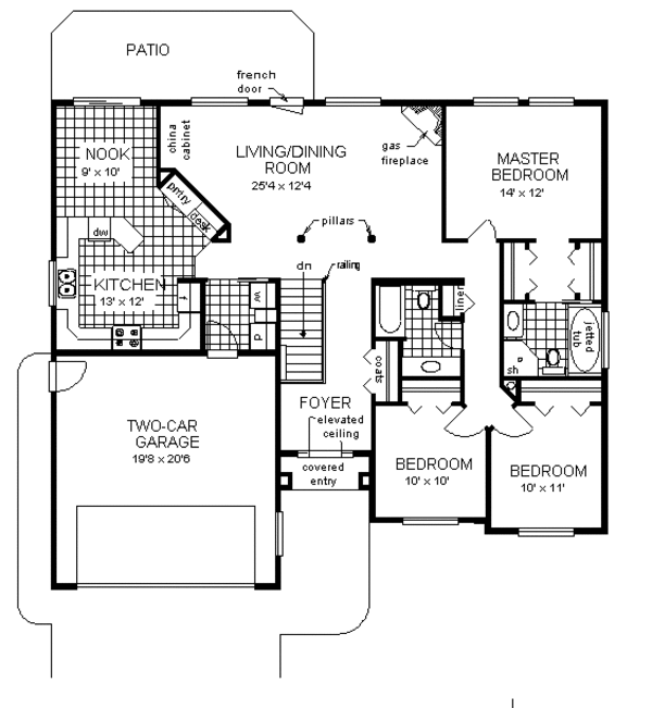 Architectural House Design - European Floor Plan - Main Floor Plan #18-188