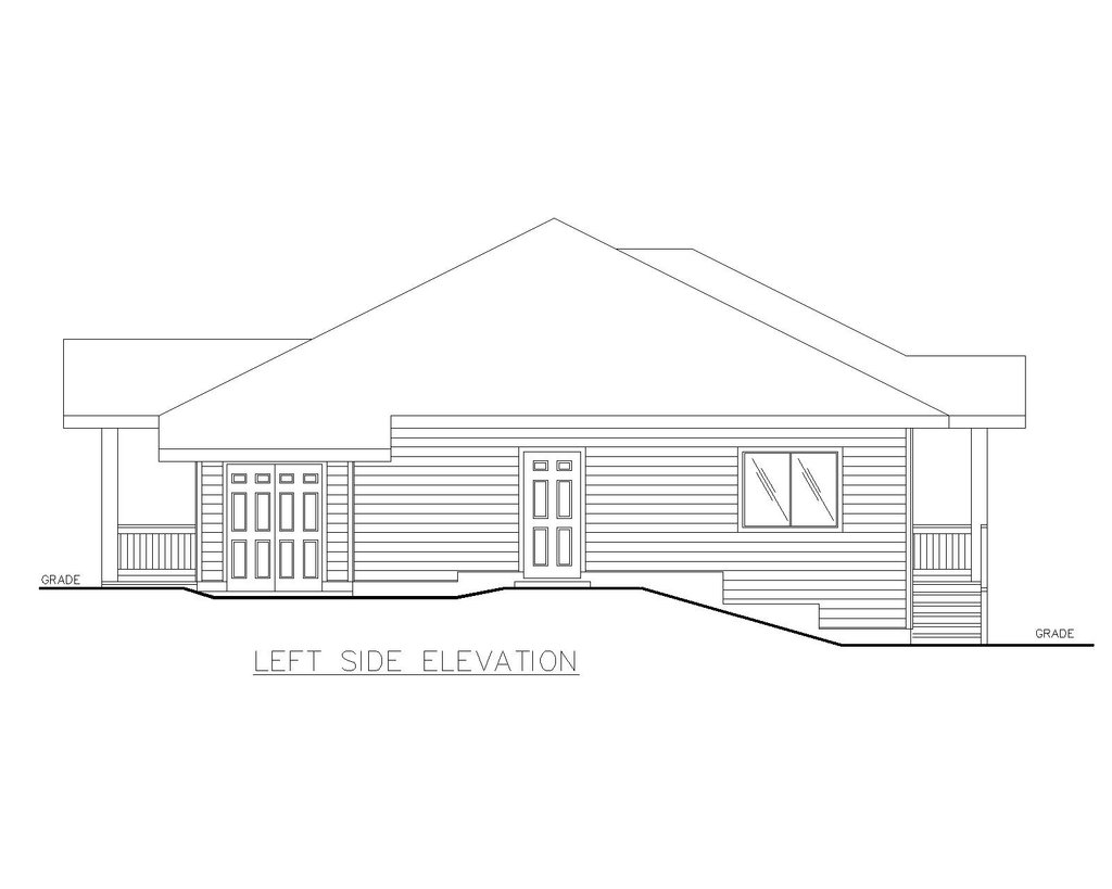 Exterior - Other Elevation for Bungalow House Plan #117-1094 - 3 bed, 2 bath