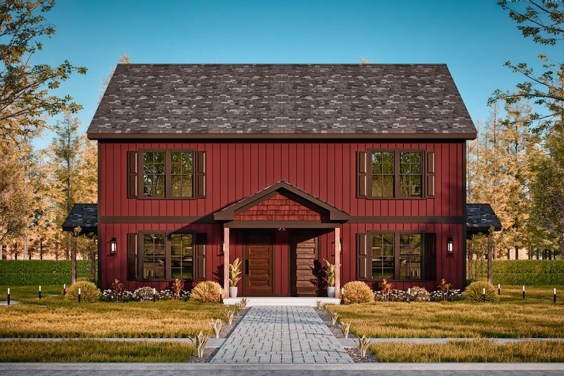 House Blueprint - Exterior - Front Elevation 5 for Ranch House Plan #54-624 - 6 bed, 6 bath