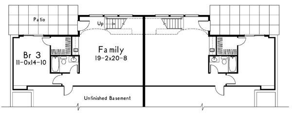 House Design - Traditional Floor Plan - Lower Floor Plan #57-189