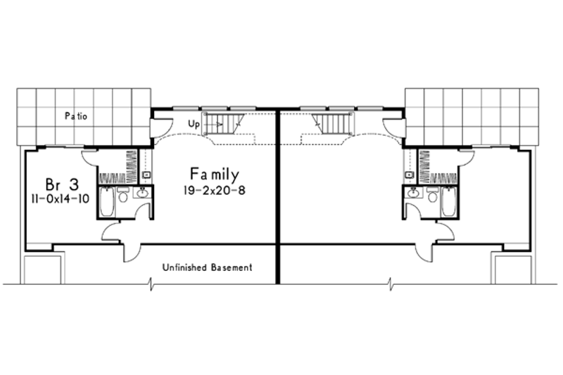 Home Plan - Floor Plan - Lower Floor for Traditional House Plan #57-189 - 3 bed, 2 bath