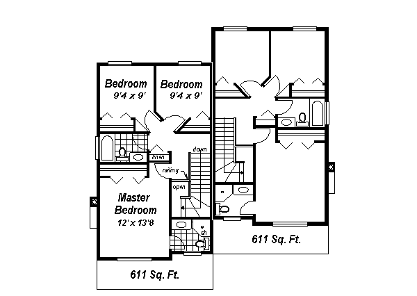 House Blueprint - Farmhouse Floor Plan - Upper Floor Plan #18-293