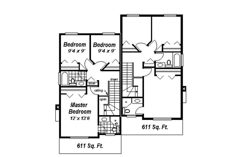 Dream House Plan - Floor Plan - Upper Floor for Farmhouse House Plan #18-293 - 3 bed, 3 bath