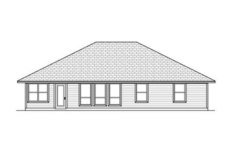 Dream House Plan - Exterior - Rear Elevation for Ranch House Plan #84-475 - 3 bed, 2 bath