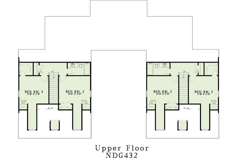 Home Plan - Floor Plan - Upper Floor for Country House Plan #17-2023 - 3 bed, 2.5 bath
