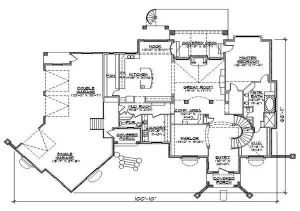 Dream House Plan - European Floor Plan - Main Floor Plan #5-442