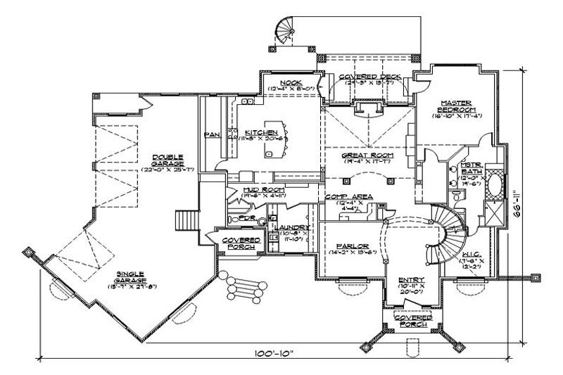 Dream House Plan - Floor Plan - Main Floor for European House Plan #5-442 - 6 bed, 6.5 bath