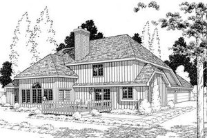 Exterior - Rear Elevation for Traditional House Plan #312-286 - 4 bed, 3.5 bath