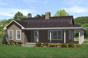 Country style home, cottage farmhouse design, front elevation