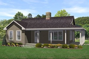 Country style home, cottage farmhouse design, front elevation