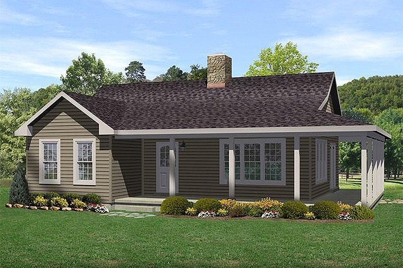 House Blueprint - Country style home, cottage farmhouse design, front elevation