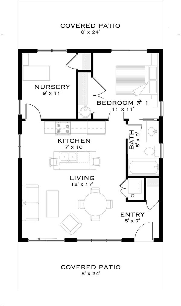 House Blueprint - Farmhouse Floor Plan - Main Floor Plan #1101-52