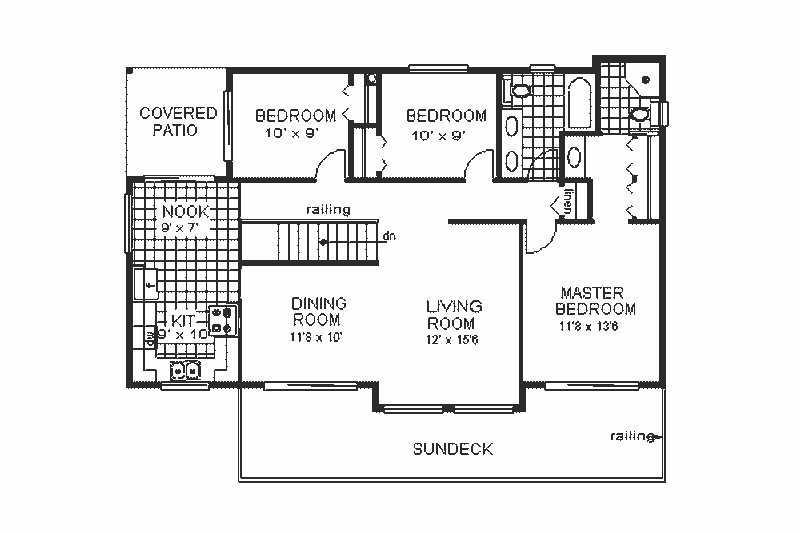 Home Plan - Floor Plan - Main Floor for European House Plan #18-215 - 3 bed, 2 bath