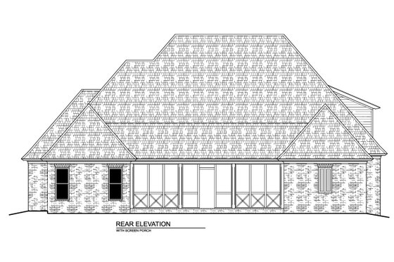 Exterior - Rear Elevation for European House Plan #1081-36 - 4 bed, 4.5 bath