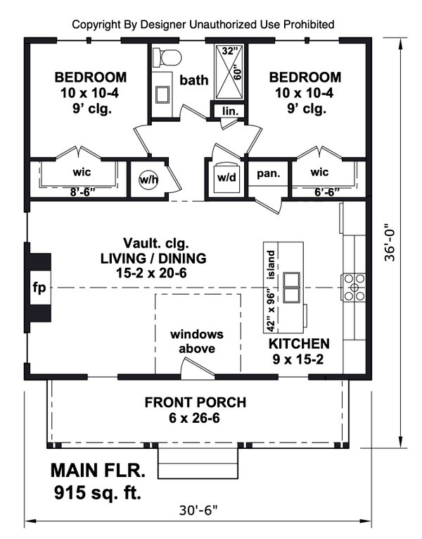 House Blueprint - Farmhouse Floor Plan - Main Floor Plan #51-1437