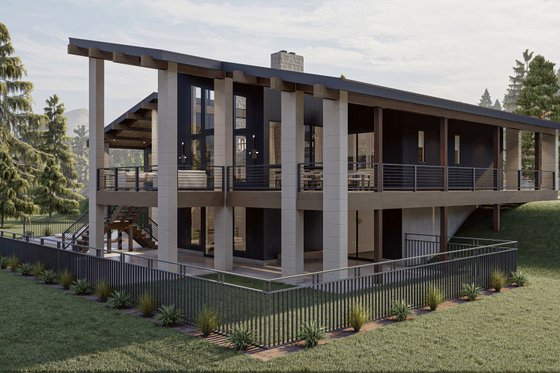 Exterior - Other Elevation 1 for Modern House Plan #455-292 - 1 bed, 1.5 bath