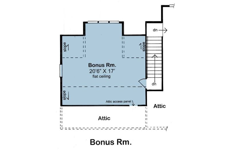 House Blueprint - Floor Plan - Upper Floor for Ranch House Plan #1124-2 - 3 bed, 2 bath