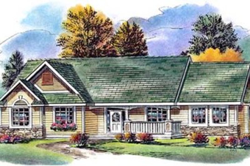 House Blueprint - Country Exterior - Front Elevation Plan #18-4524