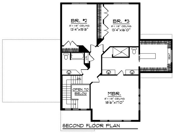 Home Plan - Craftsman Floor Plan - Upper Floor Plan #70-1224