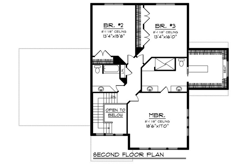Dream House Plan - Floor Plan - Upper Floor for Craftsman House Plan #70-1224 - 3 bed, 3 bath