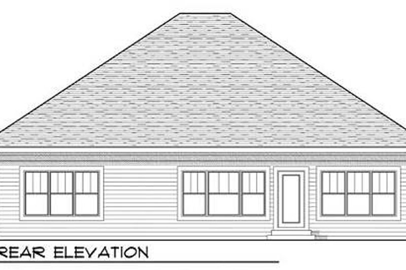 House Plan Design - Exterior - Rear Elevation for Craftsman House Plan #70-916 - 2 bed, 2 bath