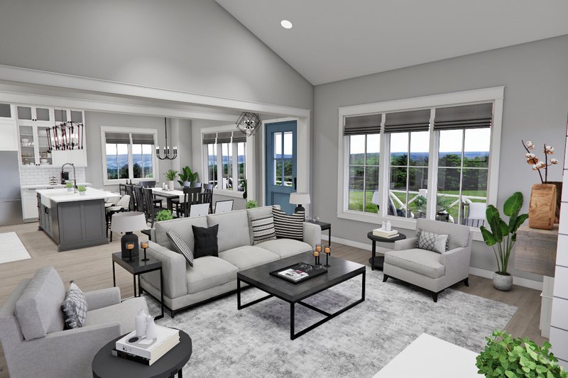 House Blueprint - Interior - Family Room 2 for Farmhouse House Plan #51-1276 - 4 bed, 3.5 bath