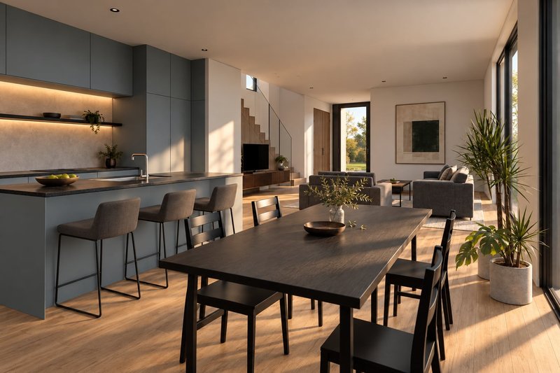 Architectural House Design - Interior - Family Room 2 for Contemporary House Plan #80-232 - 2 bed, 1.5 bath