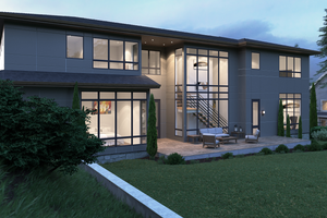 Exterior - Rear Elevation for Contemporary House Plan #1066-39 - 5 bed, 6 bath