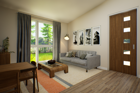 Interior - Family Room for Contemporary House Plan #48-1097 - 1 bed, 1 bath