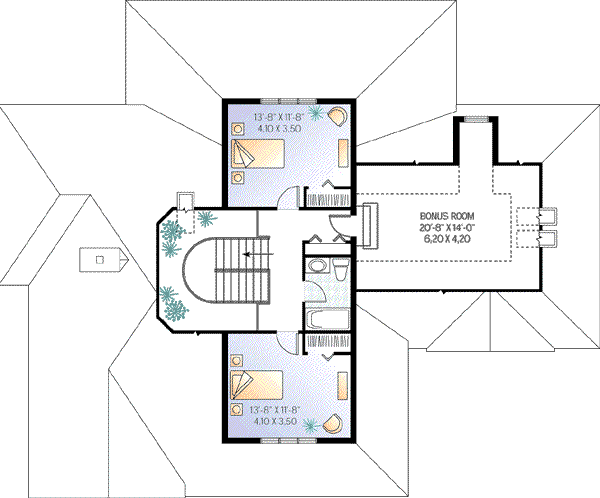 Farmhouse Floor Plan - Upper Floor Plan #23-337