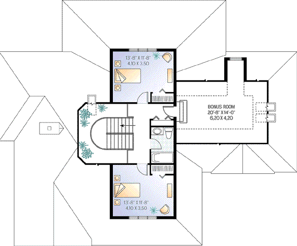 Architectural House Design - Farmhouse Floor Plan - Upper Floor Plan #23-337