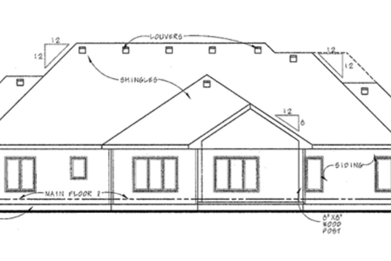 Dream House Plan - Exterior - Rear Elevation for European House Plan #20-2065 - 3 bed, 2 bath