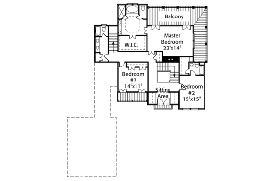 Floor Plan - Upper Floor for Mediterranean House Plan #429-36 - 3 bed, 3.5 bath