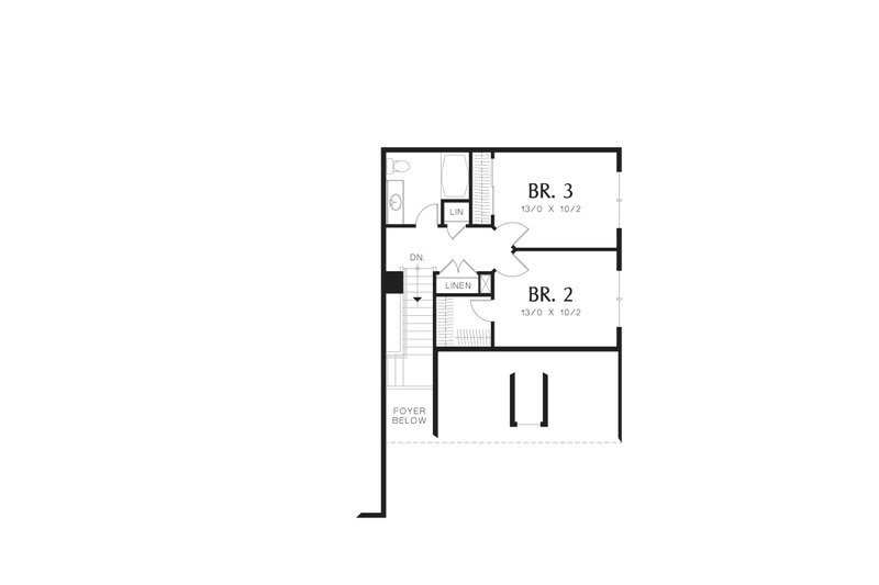 Home Plan - Floor Plan - Upper Floor for Cottage House Plan #48-567 - 3 bed, 2.5 bath