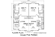 Cottage Style House Plan - 2 Beds 2 Baths 1049 Sq/Ft Plan #513-2356 Floor 