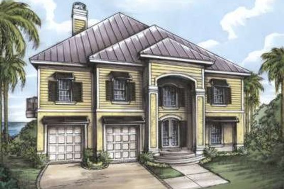 Exterior - Front Elevation for Traditional House Plan #115-151 - 2 bed, 3 bath