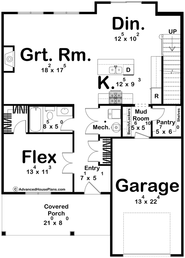 Dream House Plan - Farmhouse Floor Plan - Main Floor Plan #455-690