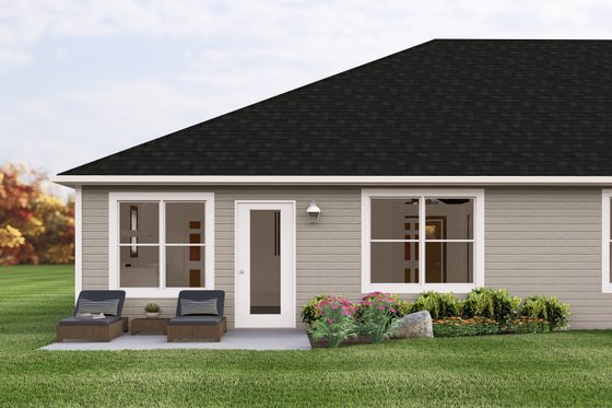 Exterior - Rear Elevation 1 for Craftsman House Plan #1064-326 - 2 bed, 2 bath