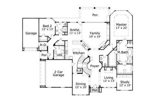 Floor Plan - Main Floor for European House Plan #411-551 - 5 bed, 4.5 bath