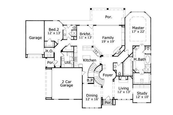 Floor Plan - Main Floor for European House Plan #411-551 - 5 bed, 4.5 bath