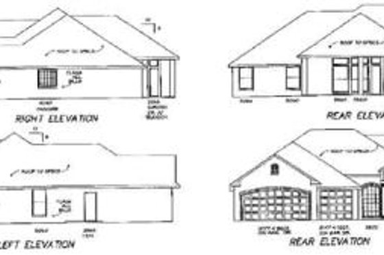 Exterior - Rear Elevation for European House Plan #65-411 - 4 bed, 3 bath