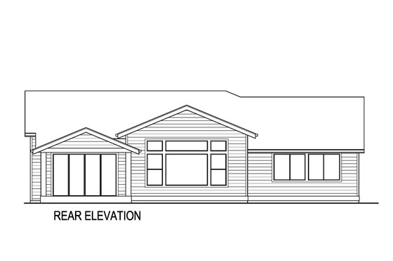 Exterior - Rear Elevation for Contemporary House Plan #569-90 - 3 bed, 2.5 bath