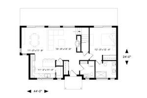 Floor Plan - Main Floor for Contemporary House Plan #23-2312 - 3 bed, 3 bath