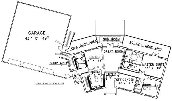 House Design - Ranch Floor Plan - Main Floor Plan #117-563