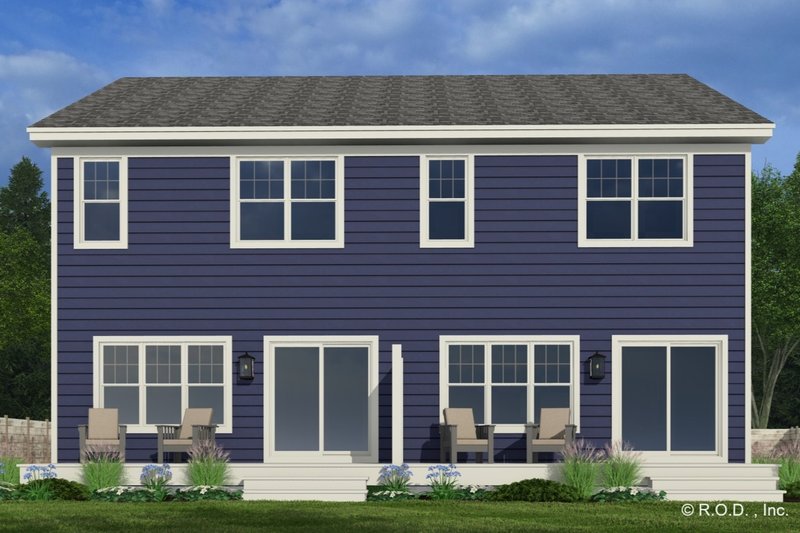 House Design - Exterior - Rear Elevation 1 for Craftsman House Plan #51-1319 - 2 bed, 2.5 bath