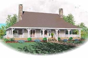 Country Exterior - Front Elevation Plan #81-108