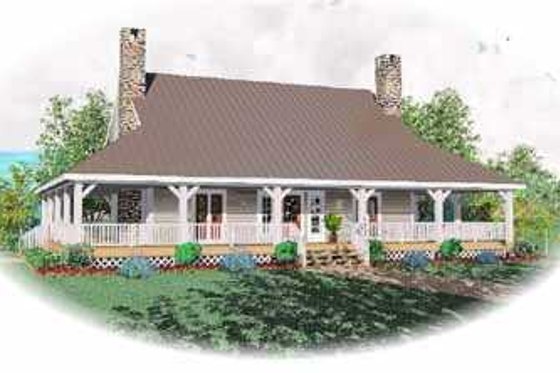 Country Exterior - Front Elevation Plan #81-108