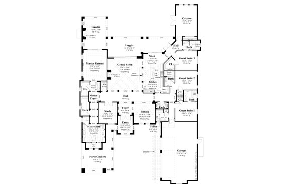 Floor Plan - Main Floor for Contemporary House Plan #930-509 - 5 bed, 4.5 bath